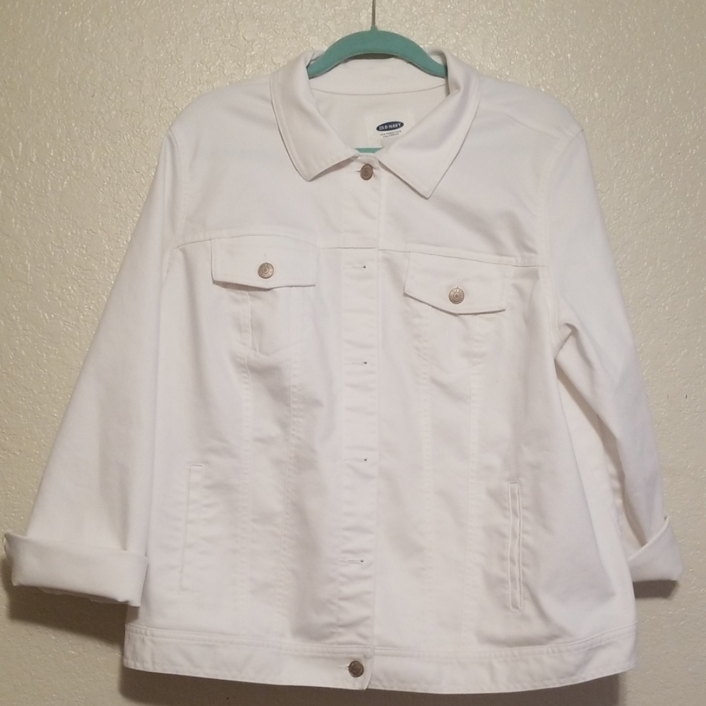 White Denim Jacket 2x Old Navy